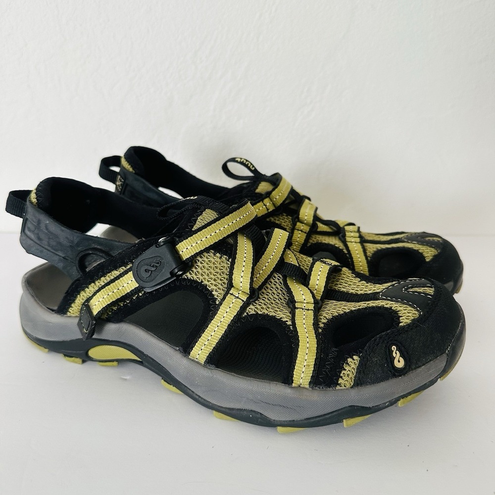 Ahnu Tilden ll Water Shoes Womens 7.5 Blade Green/Black Closed Toe Hiking Sandal